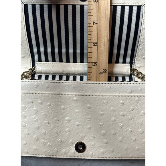 Kate Spade Alexander Avenue Isabeli Ostrich Crossbody Chain Bag Clutch - Picture 10 of 14